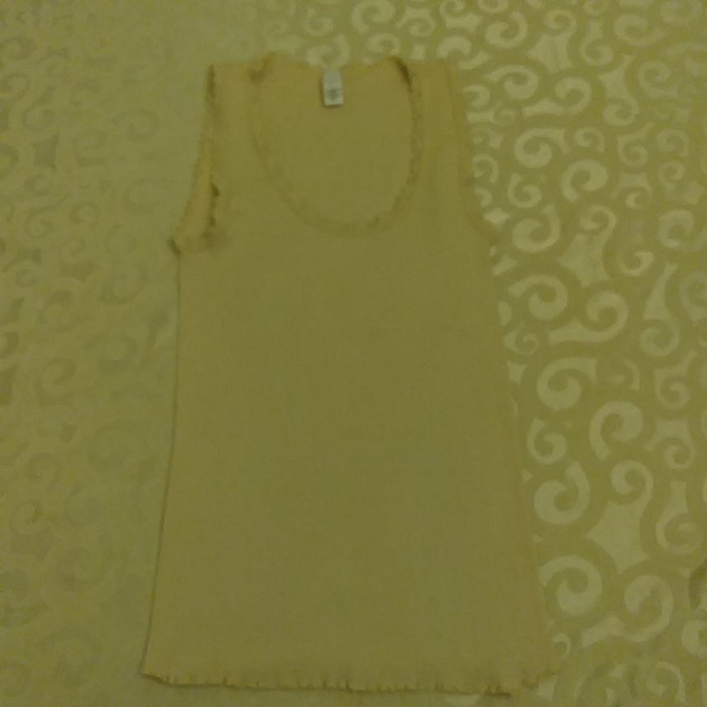 Tan Tank with lace trim